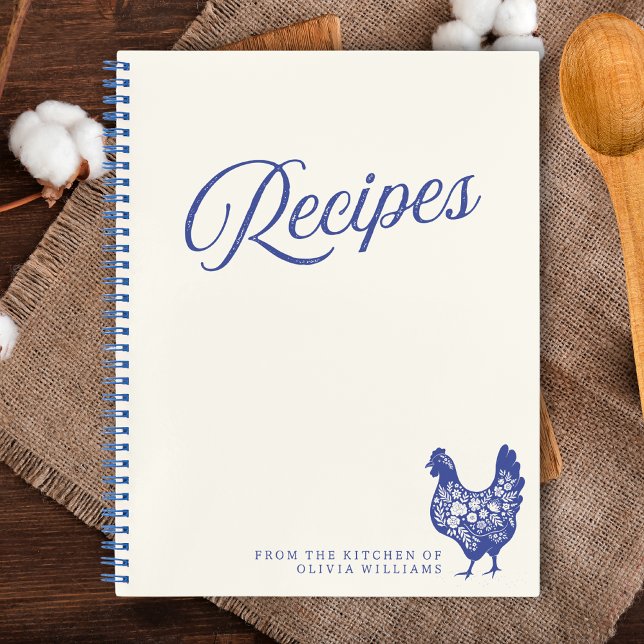 Cuaderno Receta ligera Personalizado de pollo azul (Subido por el creador)