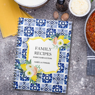 Cuaderno Receta Mediterránea Italiana de Limón Cítrico