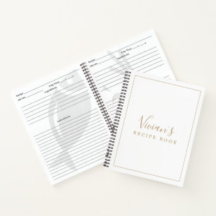 Cuaderno Receta minimalista de ducha de novias de oro
