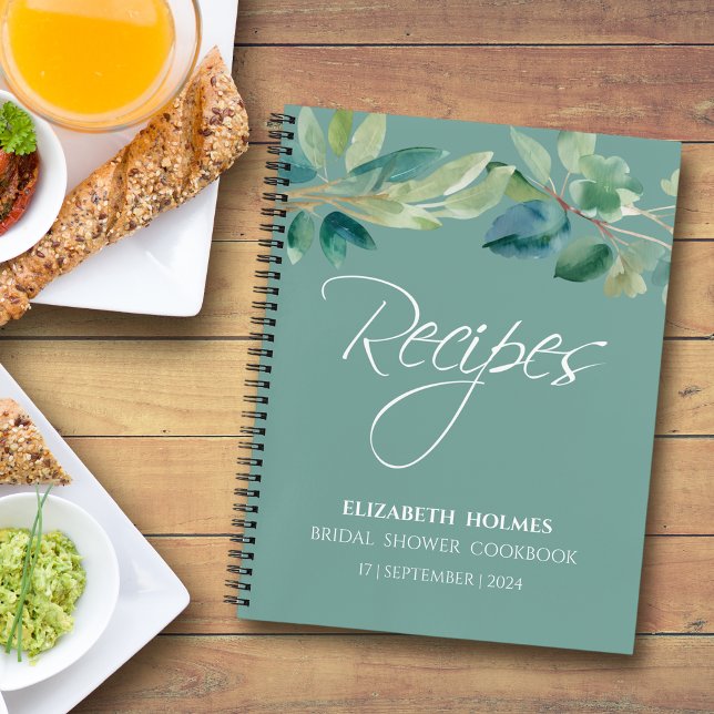 Cuaderno Receta moderna de Eucalyptus Bridal Shower (Subido por el creador)