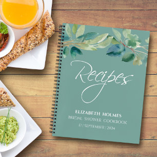 Cuaderno Receta moderna de Eucalyptus Bridal Shower