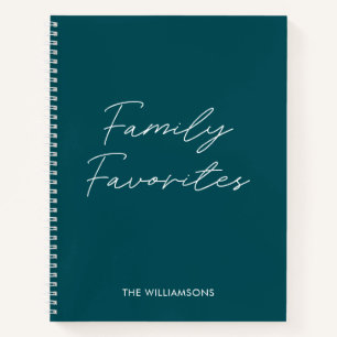 Cuaderno Receta moderna de la familia de la cocina con gui