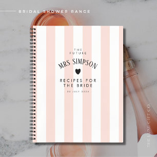 Cuaderno Receta moderna de regalo de ducha de novia de raya