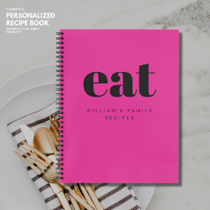 Cuaderno Receta moderna negrita de la familia retro en blan