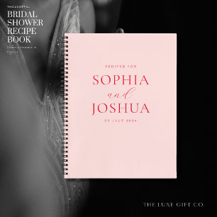 Cuaderno Receta moderna Rubor Monogram Bridal Shower Couple