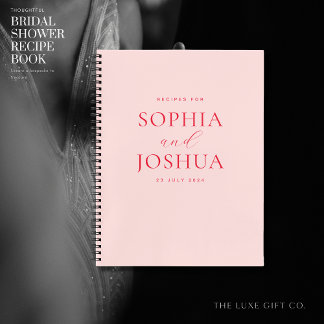Cuaderno Receta moderna Rubor Monogram Bridal Shower Couple
