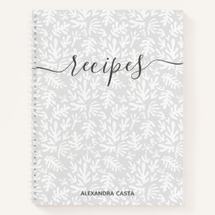 Cuaderno Receta personalizada botánica con letra minúscula 