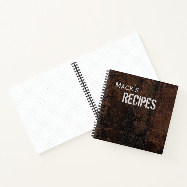 Cuaderno Receta personalizada con aspecto de cuero antiguo (Interior)