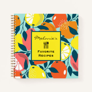 Cuaderno Receta personalizada de arte del cítrico del limón