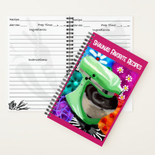 Cuaderno Receta personalizada de arte diverso y funky