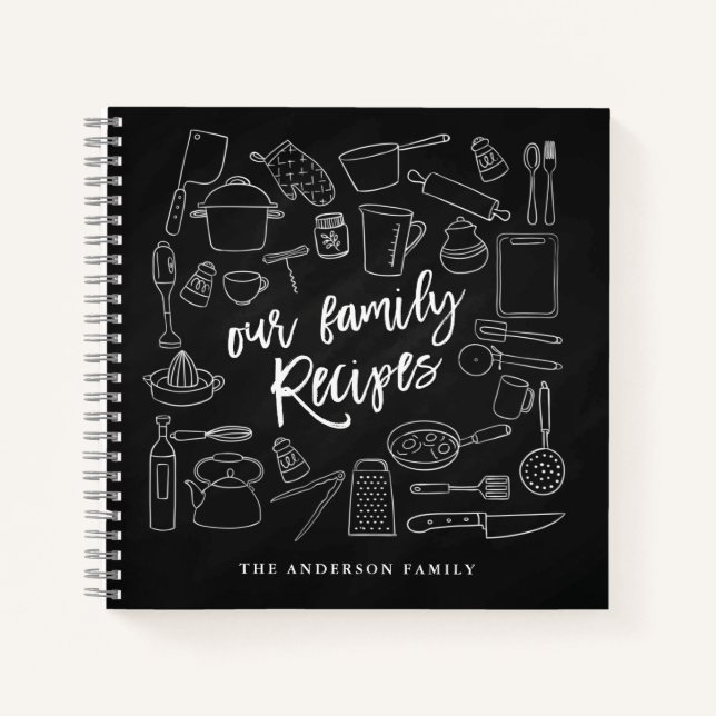Cuaderno Receta personalizada de Chalkboard KitchTools  (Anverso)