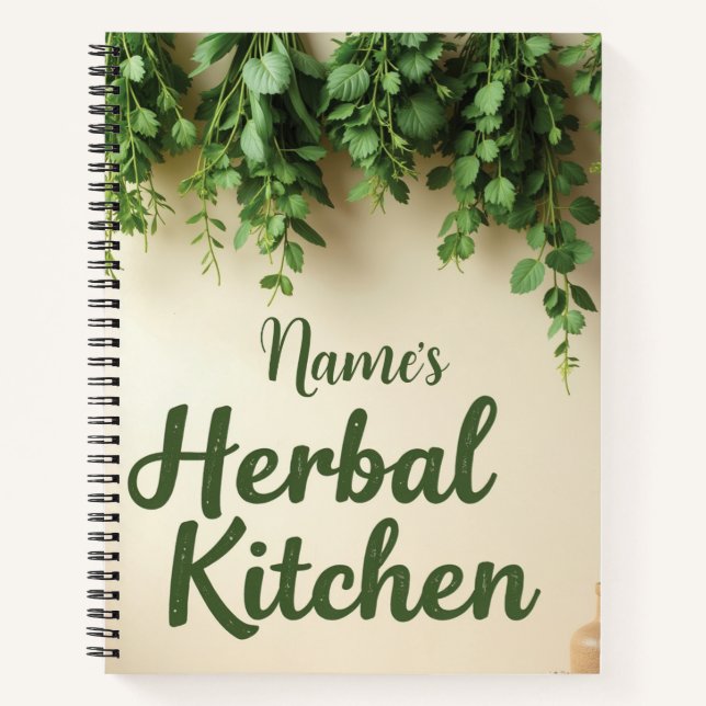 Cuaderno Receta personalizada de cocina a base de hierbas (Anverso)