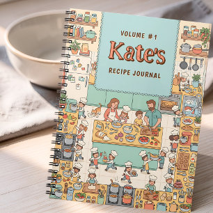 Cuaderno Receta personalizada de cocina familiar linda y ac