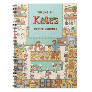 Cuaderno Receta personalizada de cocina familiar linda y ac