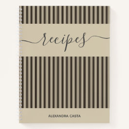 Cuaderno Receta personalizada de escritura minimalista a ra
