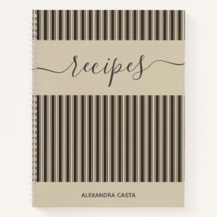 Cuaderno Receta personalizada de escritura minimalista a ra
