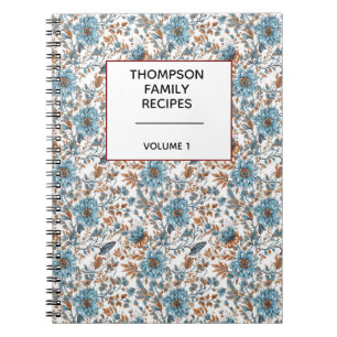Cuaderno Receta personalizada de estilosos neutrales floral