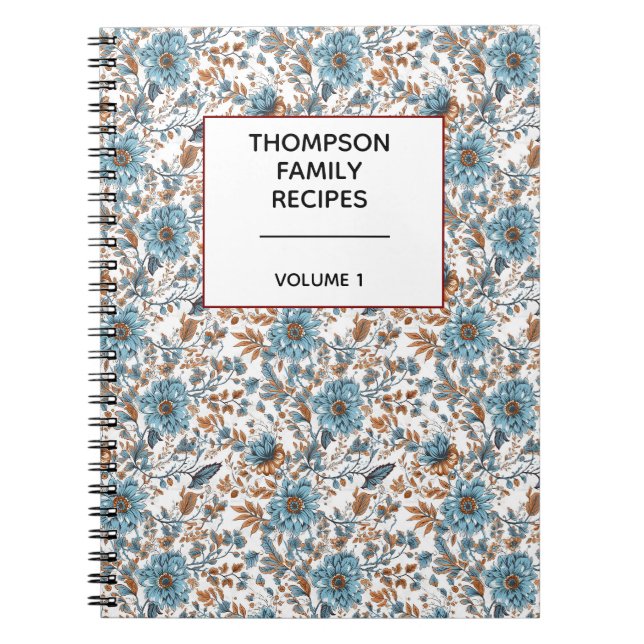 Cuaderno Receta personalizada de estilosos neutrales floral (Frente)