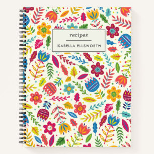 Cuaderno Receta personalizada de floral barata escandinava