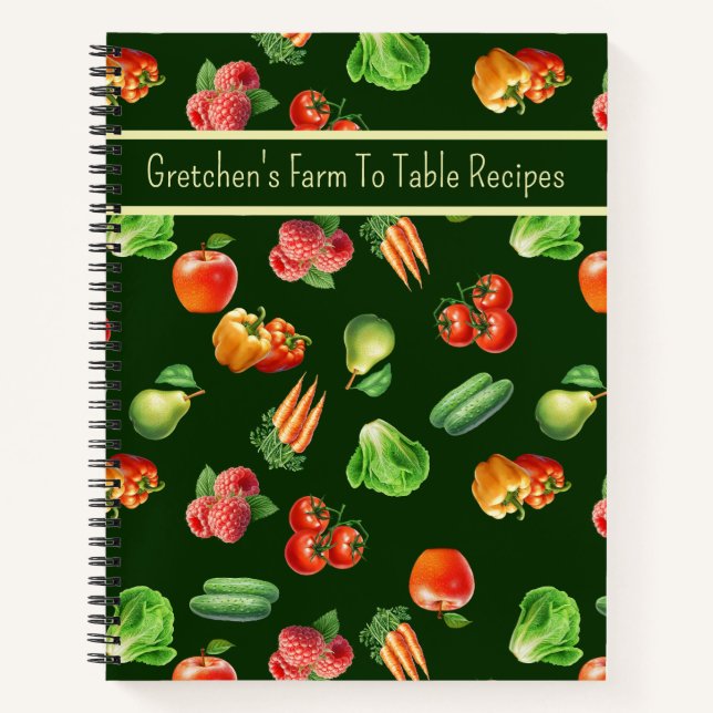 Cuaderno Receta personalizada de frutas y verduras (Anverso)