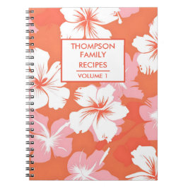 Cuaderno Receta personalizada de hibisco de melocotón tropi