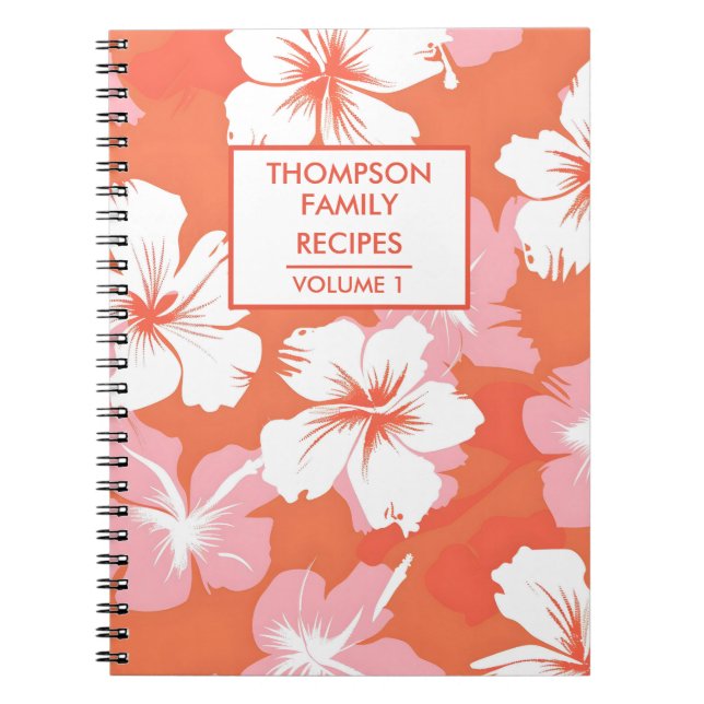 Cuaderno Receta personalizada de hibisco de melocotón tropi (Frente)