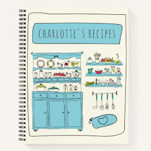 Cuaderno Receta personalizada de Ilustracion de cocina con
