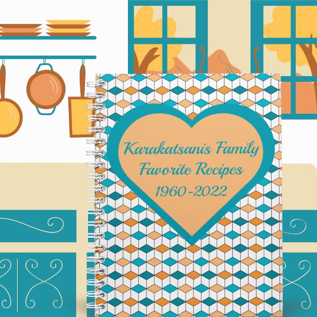 Cuaderno Receta personalizada de Keepsake geométrico Naranj (Subido por el creador)