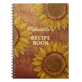 Cuaderno Receta personalizada de la Cuta Rustica de Girasol