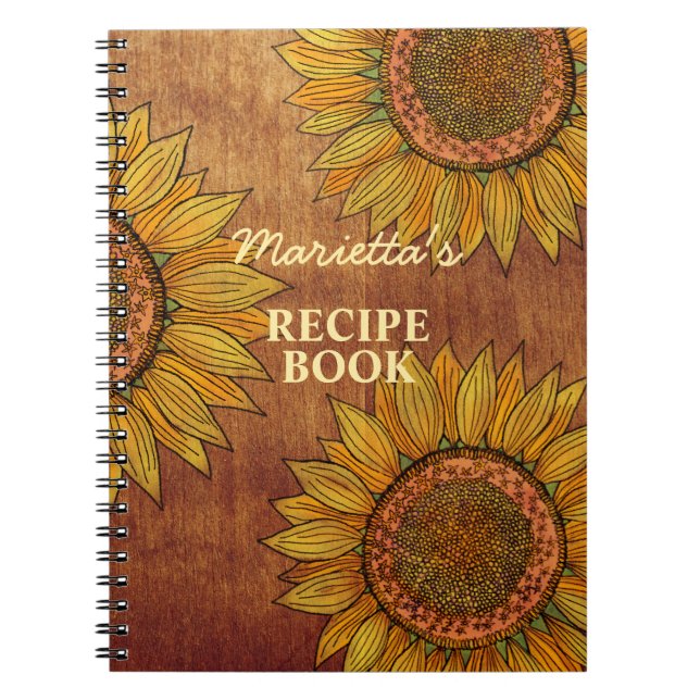 Cuaderno Receta personalizada de la Cuta Rustica de Girasol (Frente)
