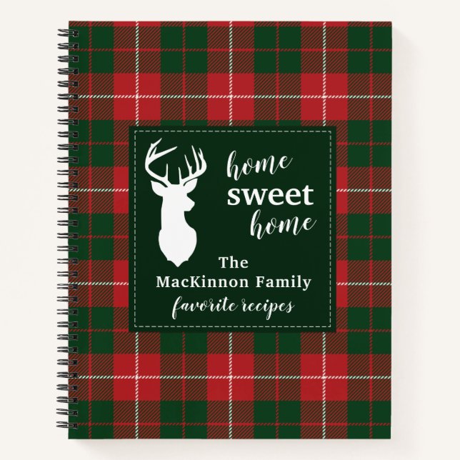 Cuaderno Receta personalizada de la familia Plaid de MacKin (Anverso)