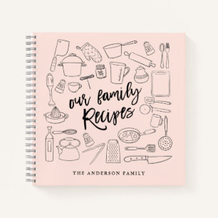 Cuaderno Receta personalizada de las herramientas de cocina