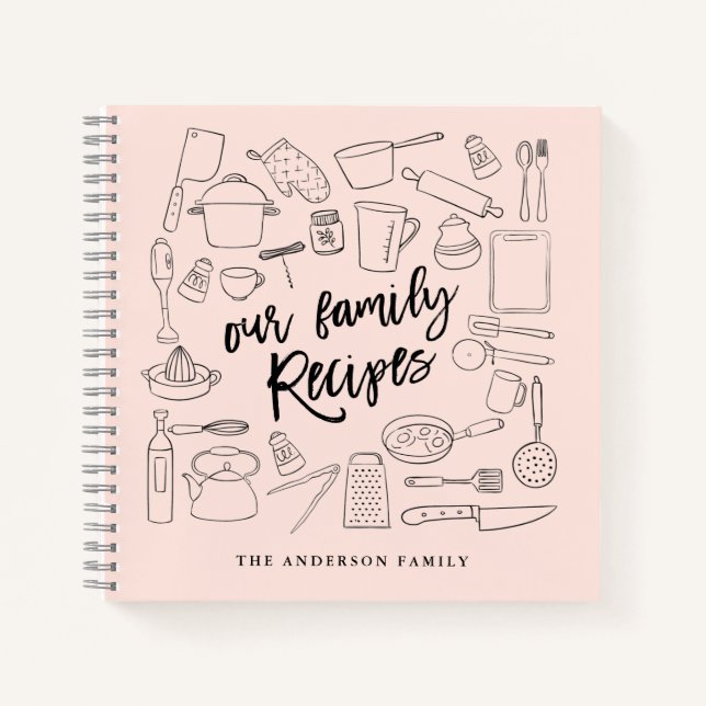 Cuaderno Receta personalizada de las herramientas de cocina (Anverso)