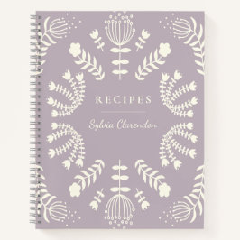 Cuaderno Receta personalizada de Lavanda de Flores Folclóri