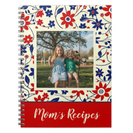Cuaderno Receta Personalizada de Mamá con Foto Floral
