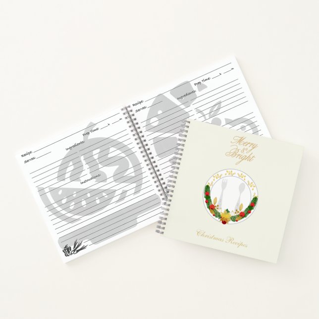 Cuaderno Receta personalizada de Navidades merry y brillant (Interior)
