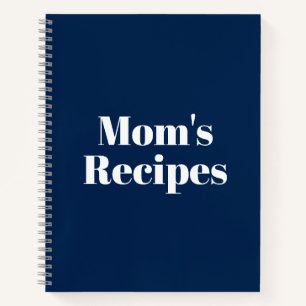 Cuaderno Receta personalizada de nombre personalizado azul 