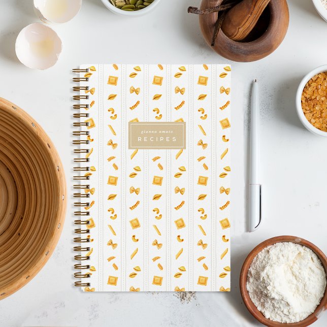 Cuaderno Receta Personalizada de Pasta con Rayas (Subido por el creador)