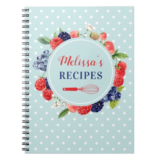 Cuaderno Receta personalizada de postre de cocina de Moda r (Frente)