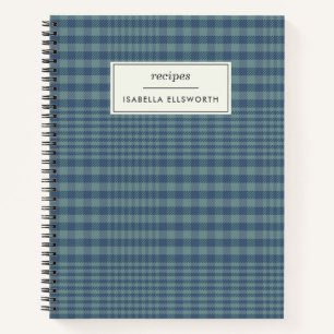 Cuaderno Receta personalizada de retro azul clásico de vidr