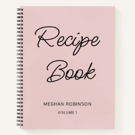 Cuaderno Receta personalizada de Rubor Pink Cookbook