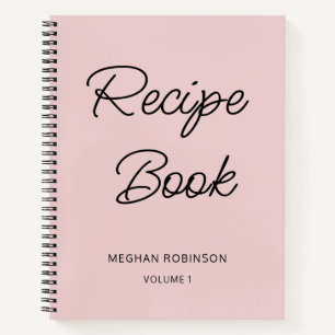 Cuaderno Receta personalizada de Rubor Pink Cookbook