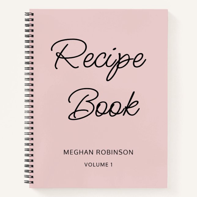 Cuaderno Receta personalizada de Rubor Pink Cookbook (Anverso)