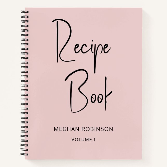 Cuaderno Receta personalizada de Rubor Pink Cookbook (Anverso)
