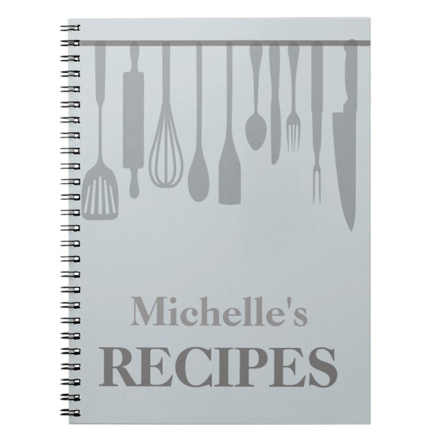 Cuaderno Receta personalizada de utensilios de cocina (Frente)