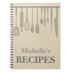 Cuaderno Receta personalizada de utensilios de cocina