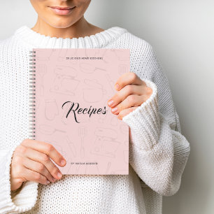 Cuaderno Receta personalizada de utensilios de cocina ilust