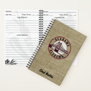 Cuaderno Receta personalizada del sello del puente Retro Al