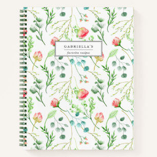 Cuaderno Receta personalizada Delicate Blooms