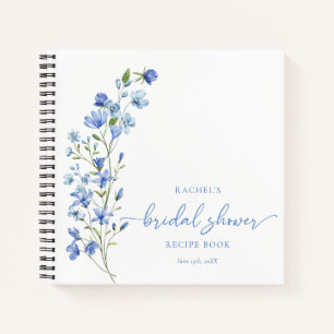 Cuaderno Receta personalizada Dusty Blue Wildflower